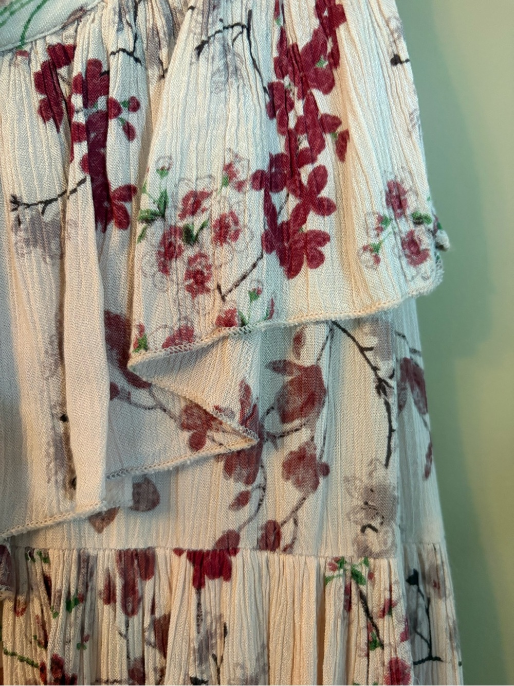 Patrons of Peace Boho Floral Asymmetrical Ruffle Top Dress - Picture 5 of 12